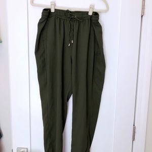 Olive green jogger trousers